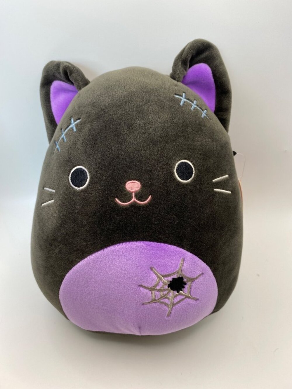 Squishmallows Autumn Halloween Black Cat Plush Toy With Purple Details & Embroid
